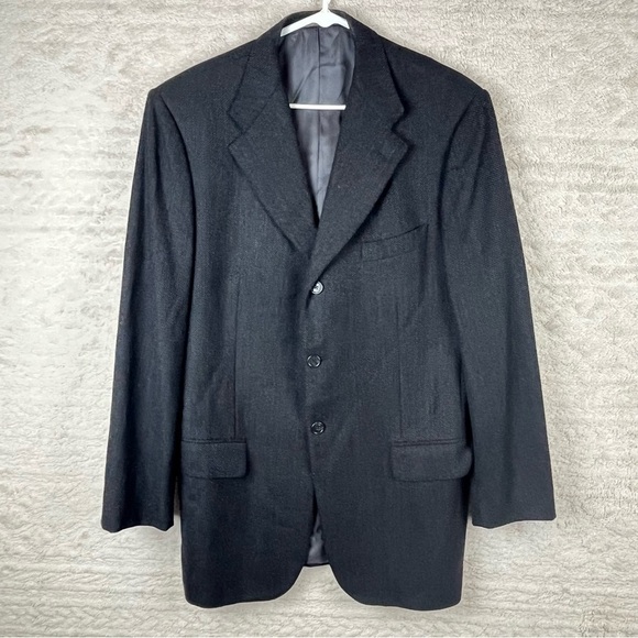 CORNELIANI Made In Italy Wool Cashmere Herringbone Blazer 42R - Picture 1 of 16